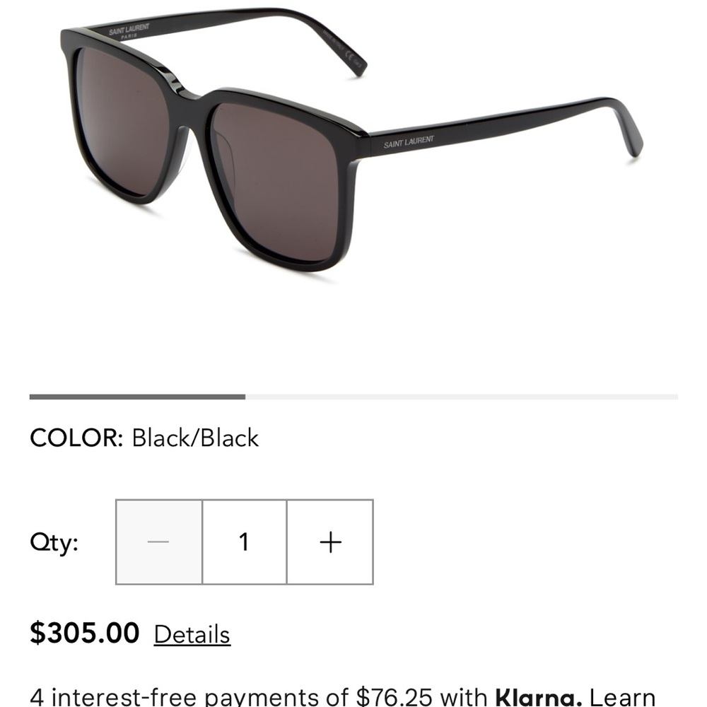 Saint Laurent Black Sunglasses with Dark Lenses